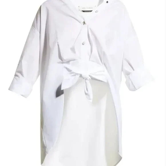 Hellessy Tollin Knot-Hem High-Low White button up Shirt - Picture 11 of 11